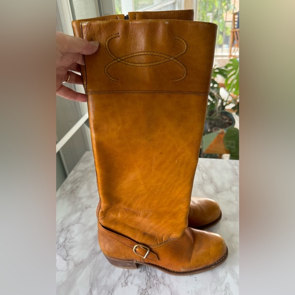 Vintage made in Brazil brown leather heeled boots size 7.5 - Picture 15 of 16